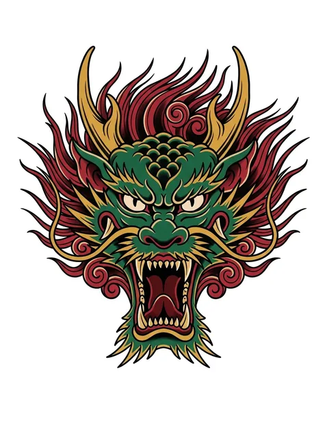Color irezumi dragon tattoo design