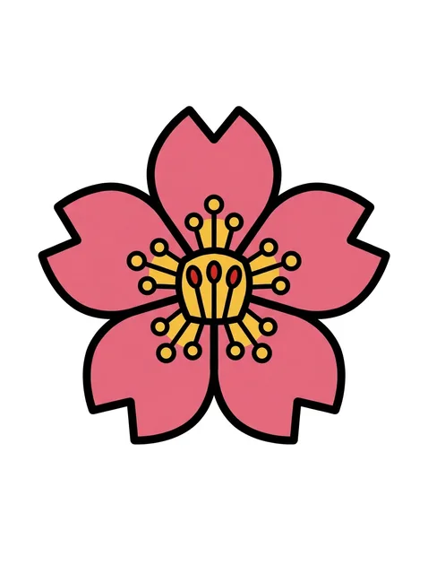 Color Japanese cherry blossom and flower tattoo design