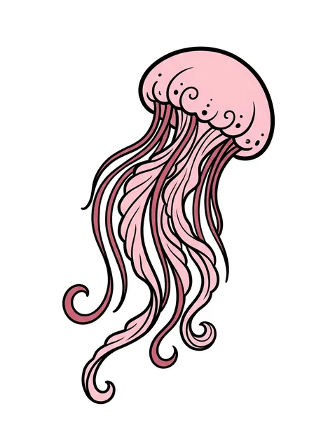 Color Japanese jellyfish tattoo design