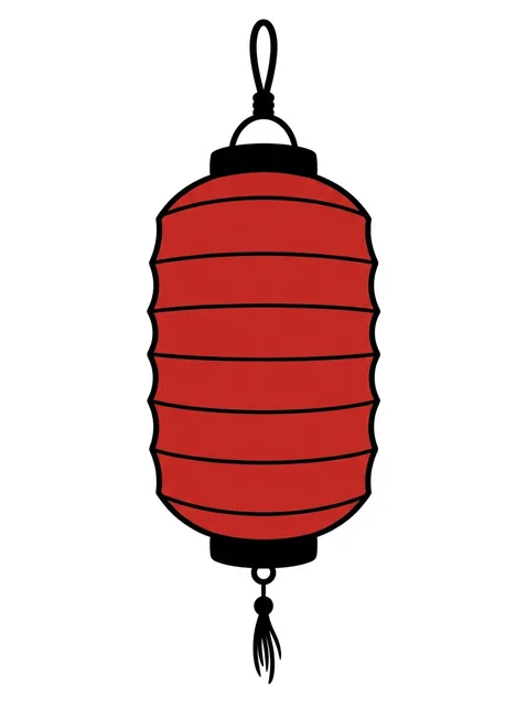 Color Japanese lantern tattoo design