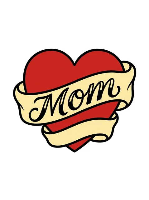 Color lettering name and heart tattoo design