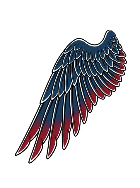 neo traditional Bird tattoo design, in colour