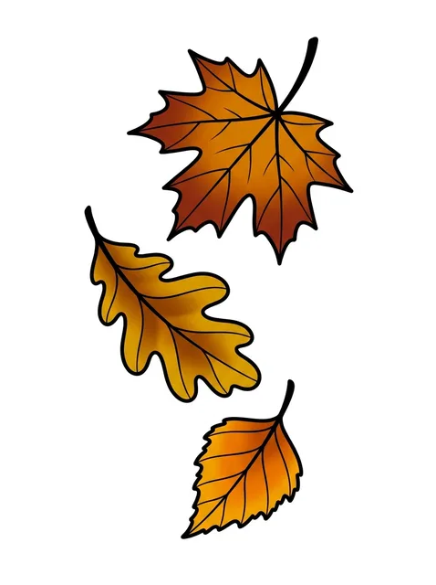 Color neo traditional filler and leaf tattoo design