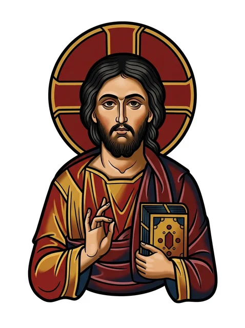 neo traditional jesus tattoo design