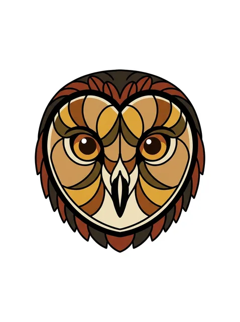 neo traditional Owl tattoo design, in colour
