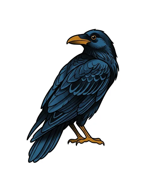 neo traditional raven tattoo design
