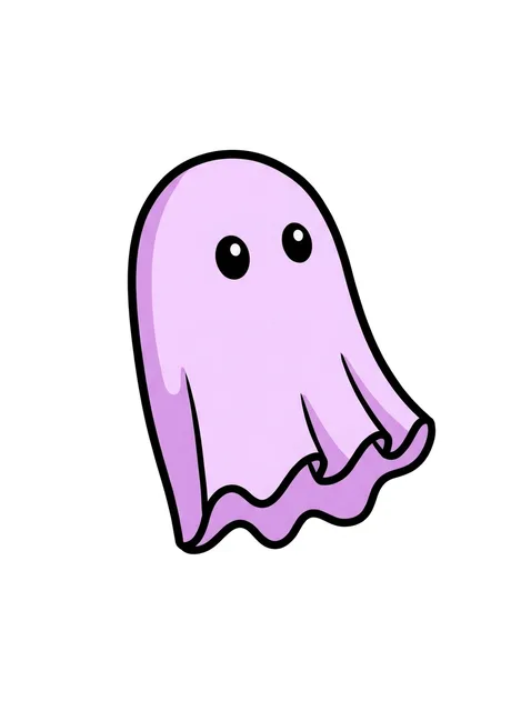 Color new school filler and ghost tattoo design: a thick black outline, sized as a filler