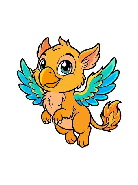 Color new school griffin tattoo design