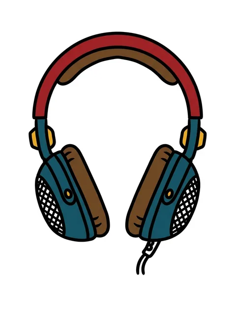 Color new school headphones tattoo design: a pair of headphones