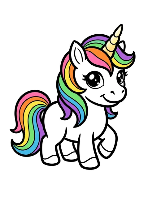 Color new school unicorn tattoo design