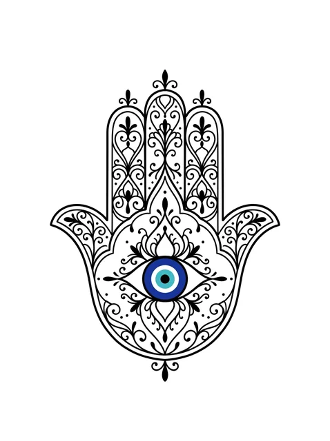 ornamental hamsa tattoo design