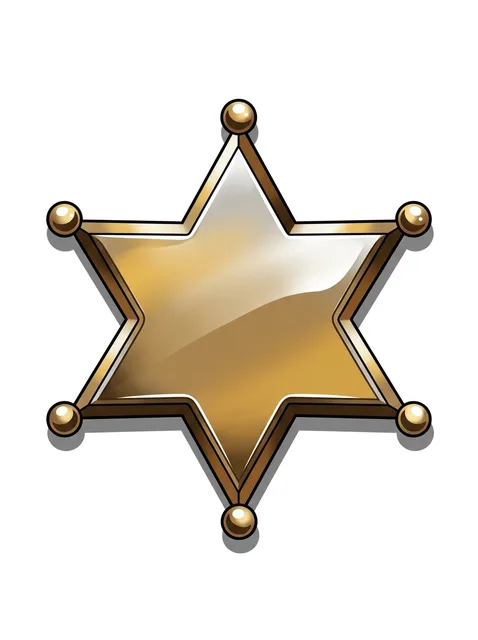 Color realism western and sheriff badge tattoo design