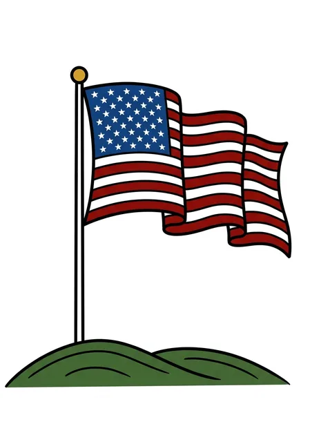 Color traditional american flag tattoo design (2 of 2)