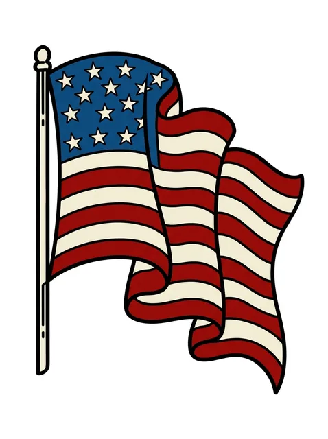 Color traditional american flag tattoo design (1 of 2)