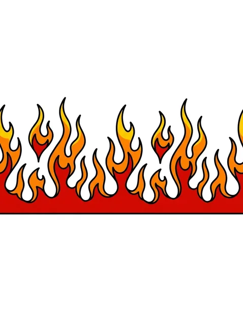 Color traditional armband and fire tattoo design