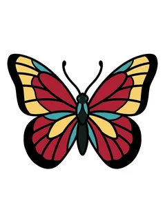 Color traditional butterfly tattoo design