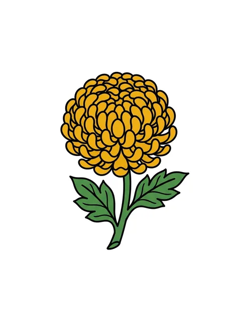 Color traditional chrysanthemum tattoo design