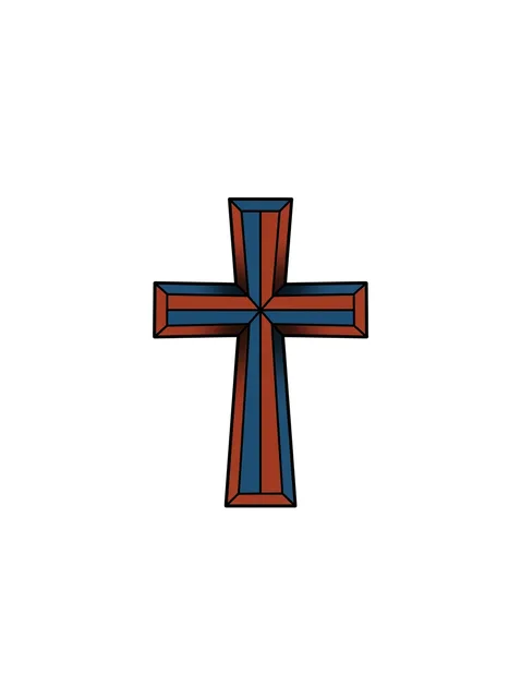 Color traditional cross tattoo design