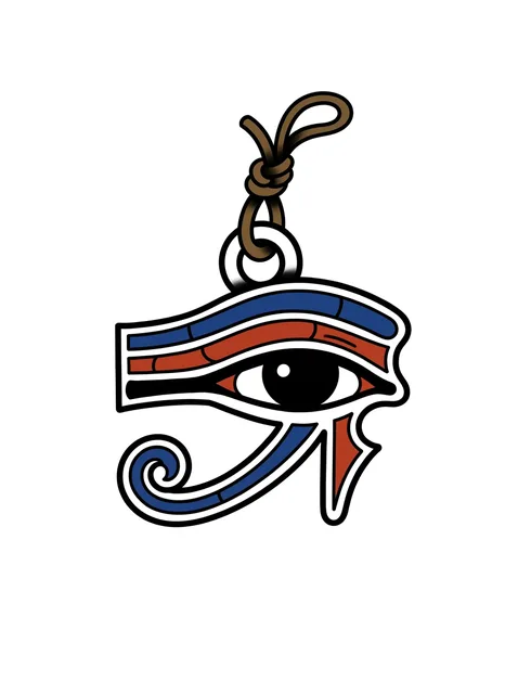 Color traditional egyptian and eye of horus tattoo design