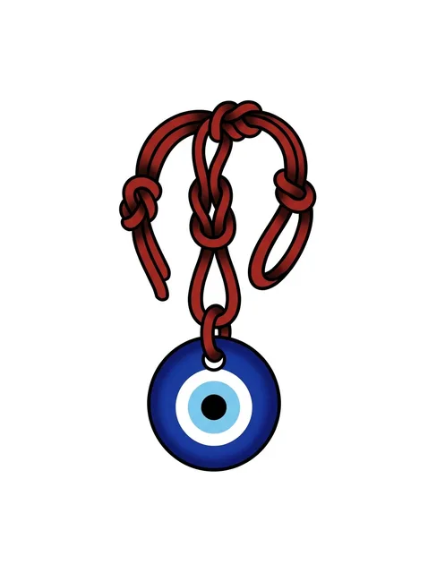 Color traditional evil eye tattoo design