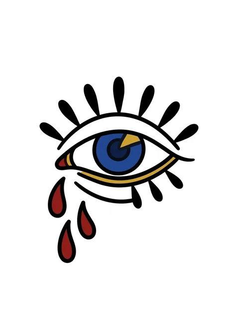 traditional Eye tattoo design, in colour
