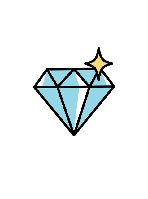 Color traditional diamond and filler tattoo design