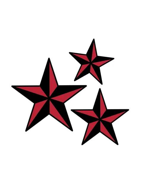 Color traditional filler and star tattoo design