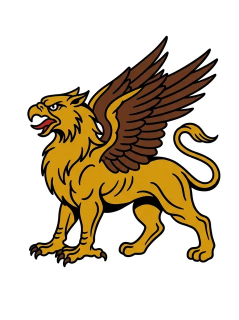 Color traditional griffin tattoo design