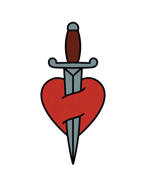 traditional heart tattoo design