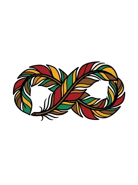 traditional Infinity tattoo design, in colour