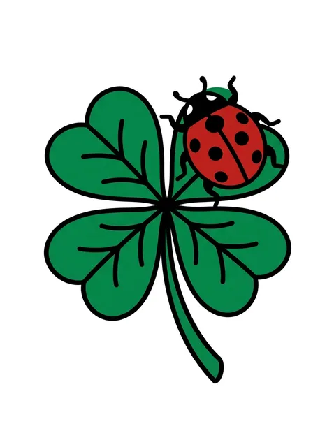 Color traditional ladybug tattoo design