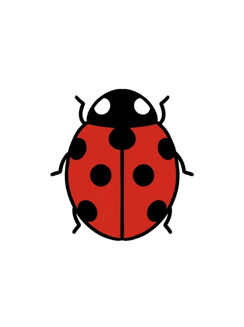 Color traditional ladybug tattoo design