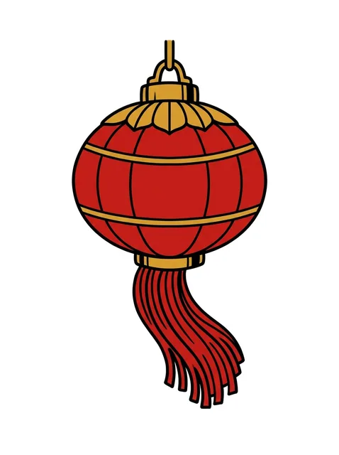 Color traditional lantern tattoo design