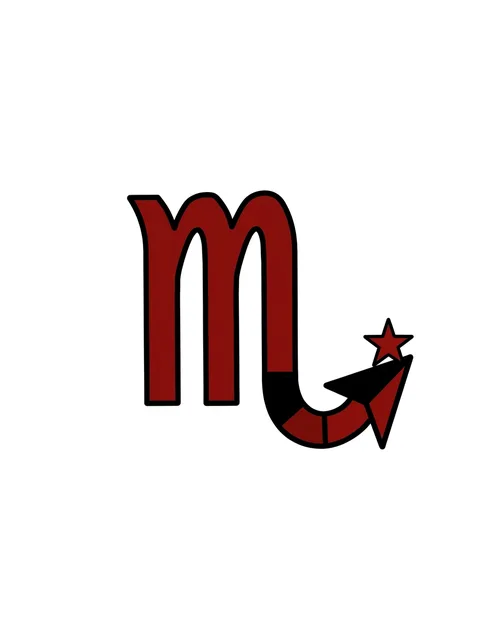 Color traditional scorpio and star tattoo design