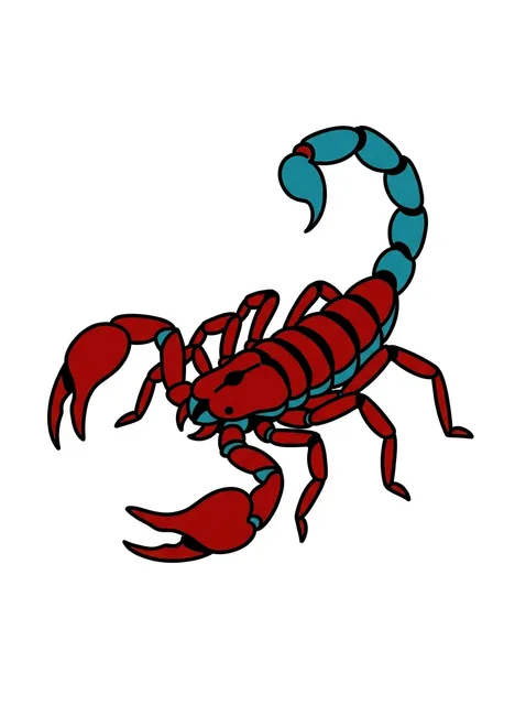 Color traditional scorpion tattoo design