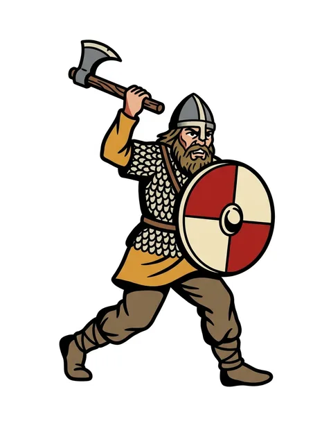 Color traditional viking tattoo design