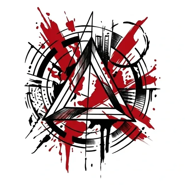 Color trash polka abstract tattoo design