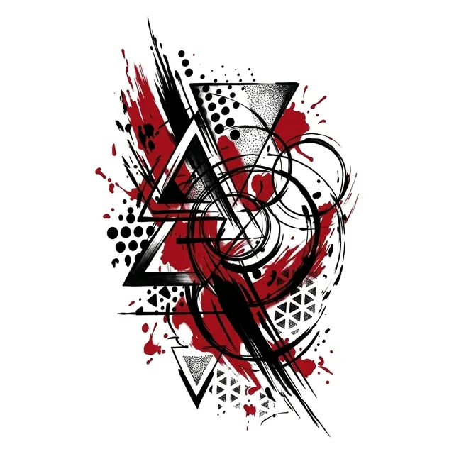 Color trash polka abstract tattoo design