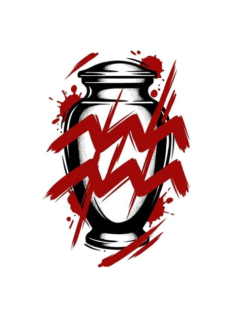 Color trash polka aquarius tattoo design