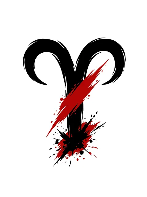 Color trash polka aries tattoo design