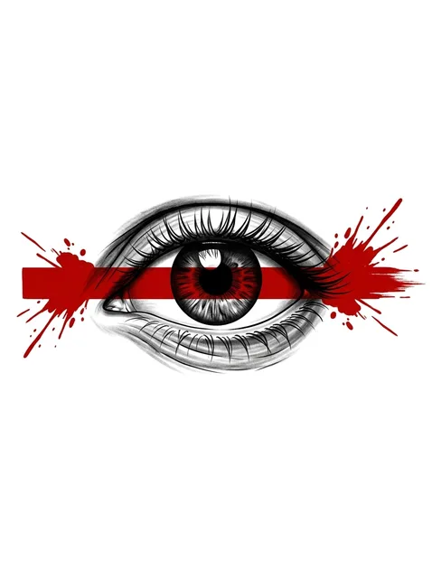 trash polka eye tattoo design