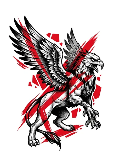 Color trash polka griffin tattoo design