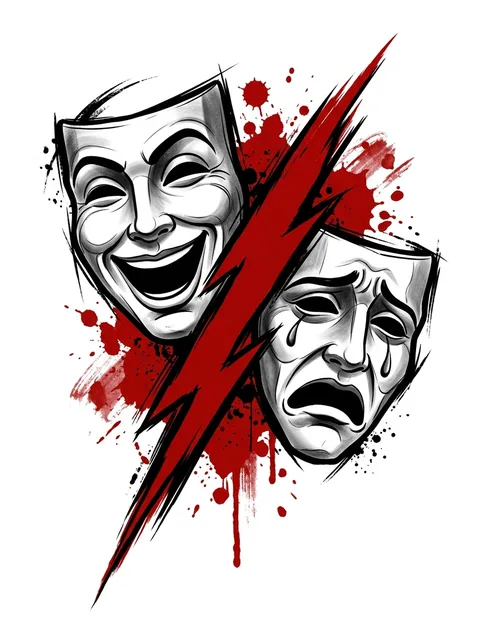 Color trash polka laugh now cry later tattoo design