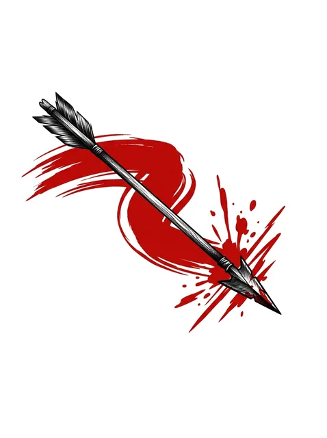 Color trash polka sagittarius and arrow tattoo design