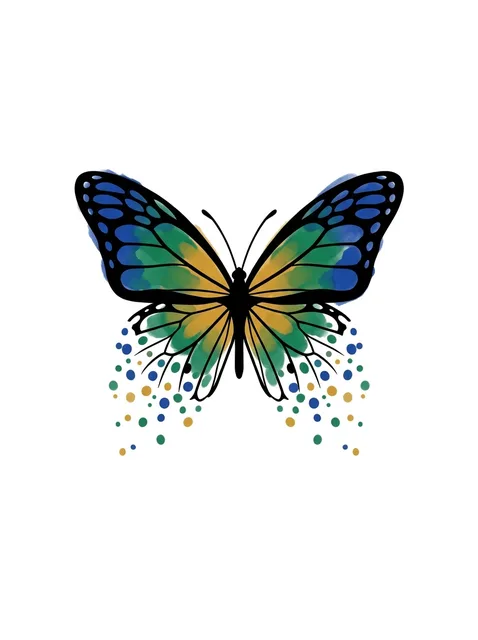 Color watercolor butterfly tattoo design
