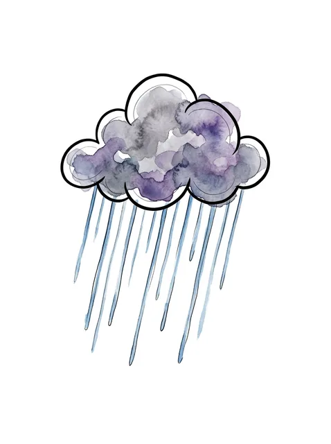 Color watercolor cloud tattoo design