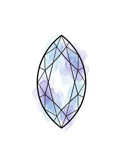 Color watercolor diamond tattoo design