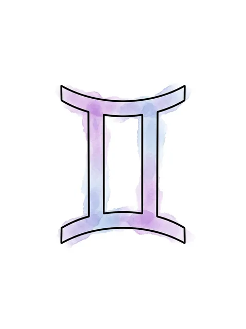 Color watercolor gemini tattoo design