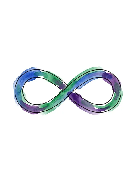 Color watercolor infinity tattoo design