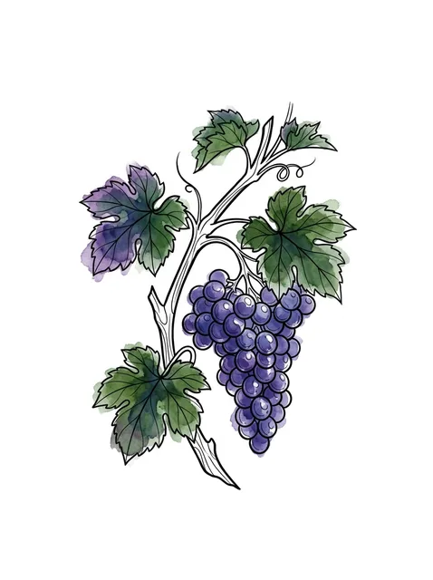 Color watercolor leaf tattoo design